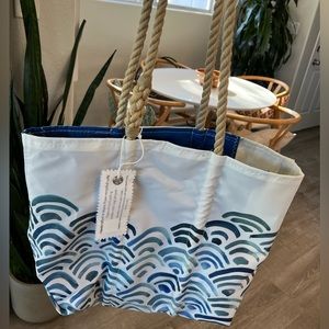 Sea Bags (Maine) Watercolor Waves Medium Tote